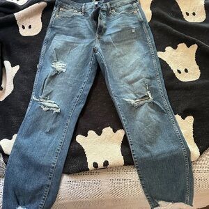 GAP Women's Straight Leg Distressed Blue Jeans